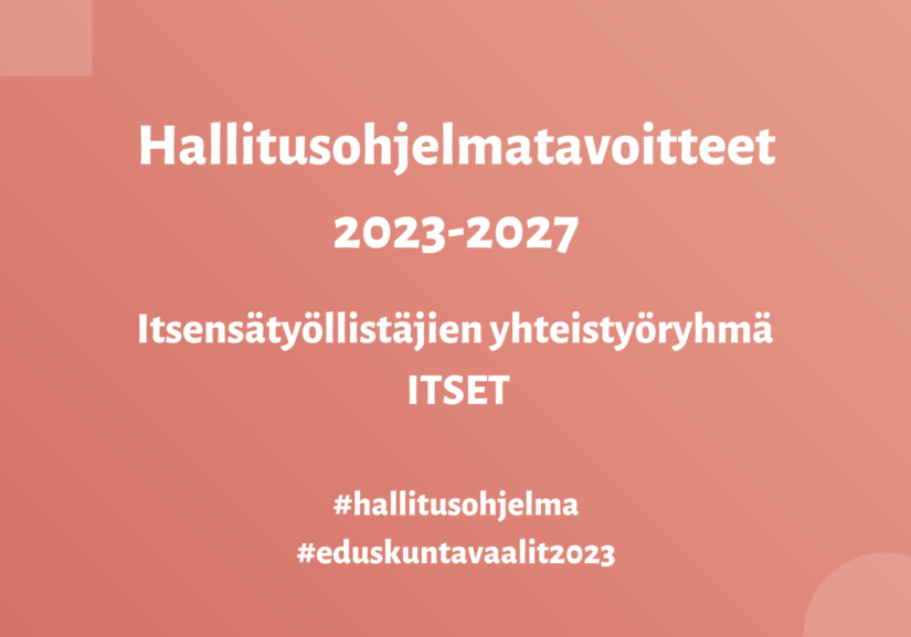 ITSET hallitusohjelmatavoitteet 2023-2027